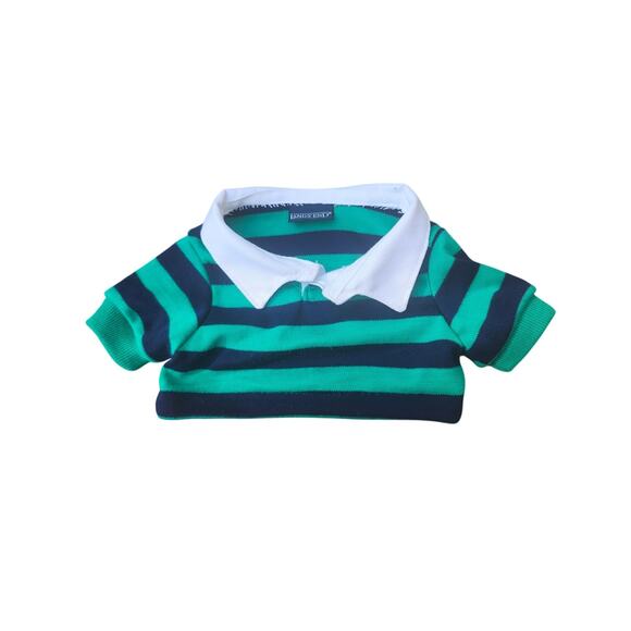 Lands' End Blue Green Stripe Rugby Shirt for Teddy Bears Plush Stuffed Animals - Picture 1 of 7